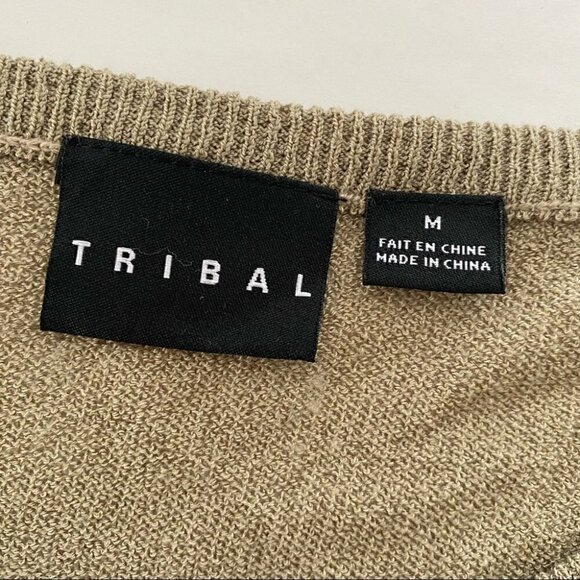 Tribal crew neck sweater with long sleeves, loose fitting,  stretchy knit - Picture 7 of 10